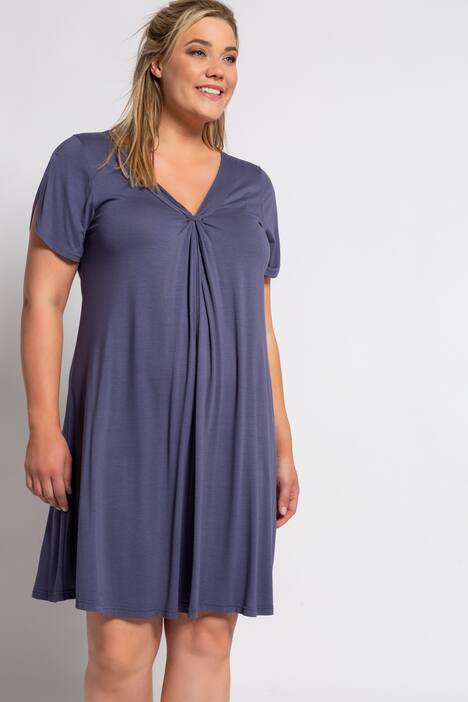Jerseykleid, Knoten, V-Ausschnitt, Flügelarm, Elasthan