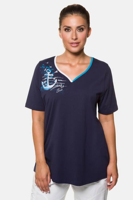 T-Shirt, Ankermotiv, Classic, Herzausschnitt