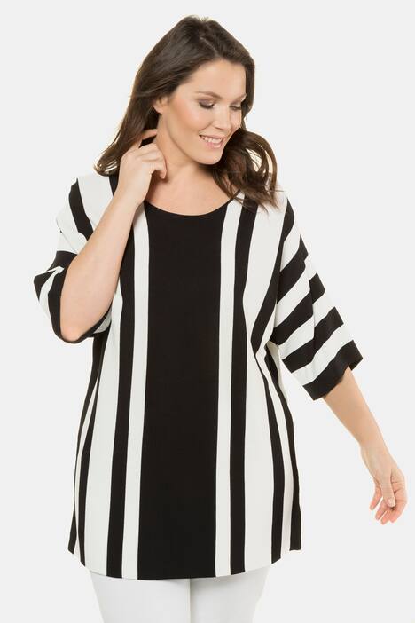 Lightweight Stripe Knit Dolman Sleeve Sweater