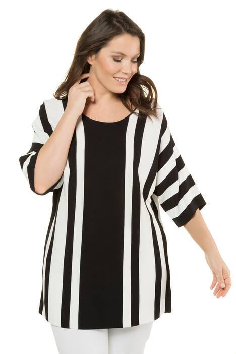 Lightweight Stripe Knit Dolman Sleeve Sweater