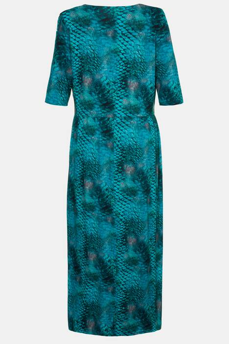 Kleid, Federmuster, Wickeloptik, Halbarm, Jersey, selection