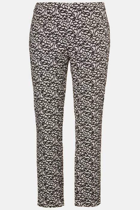 Jacquard Graphic Design Flat Front Stretch Pants
