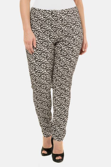 Jacquard Graphic Design Flat Front Stretch Pants