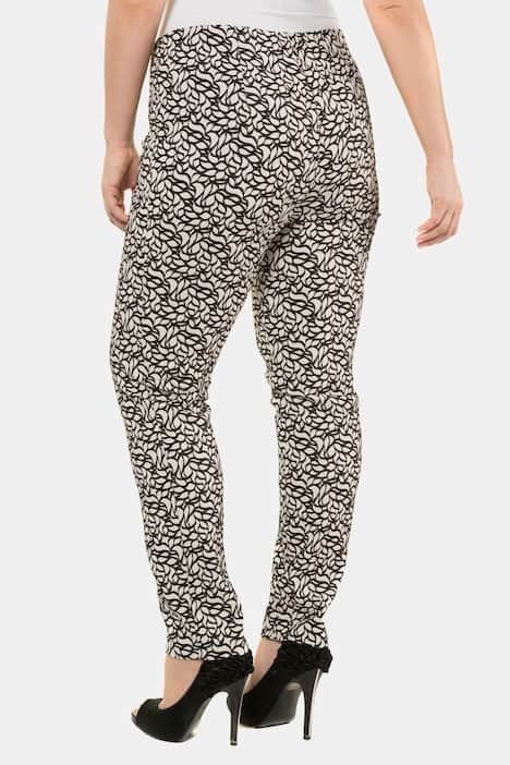 Jacquard Graphic Design Flat Front Stretch Pants