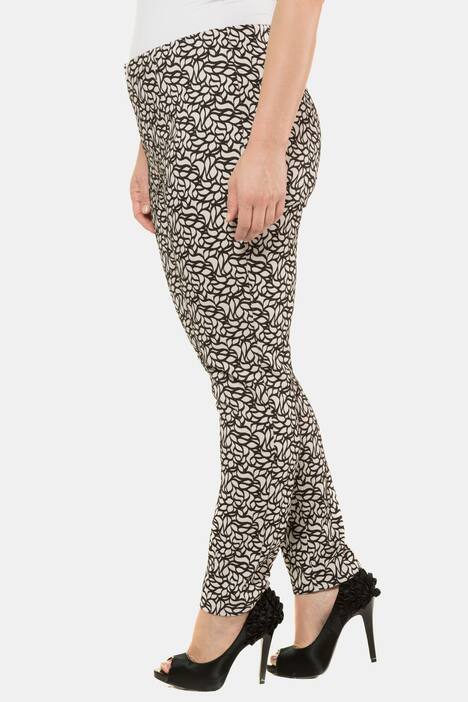 Jacquard Graphic Design Flat Front Stretch Pants