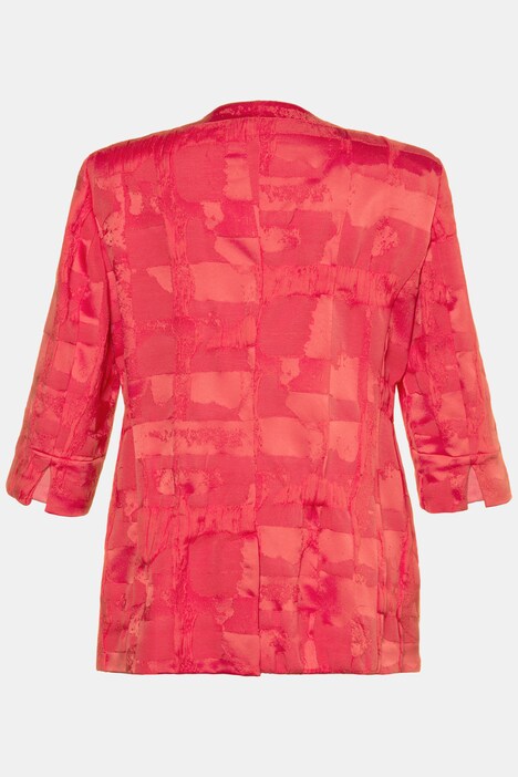 Veste jacquard, motif tissé, encolure ronde, bouton invisible, poches, manches longues