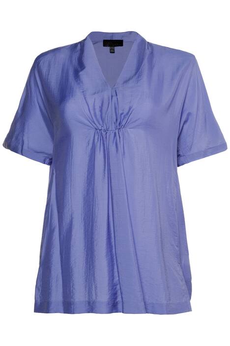 Crinkle Silk Blend Soft Sheen Dolman Sleeve Blouse