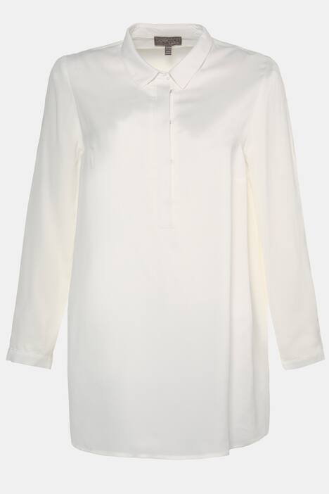 Classic Shirt Collar Hidden Placket Tunic Blouse