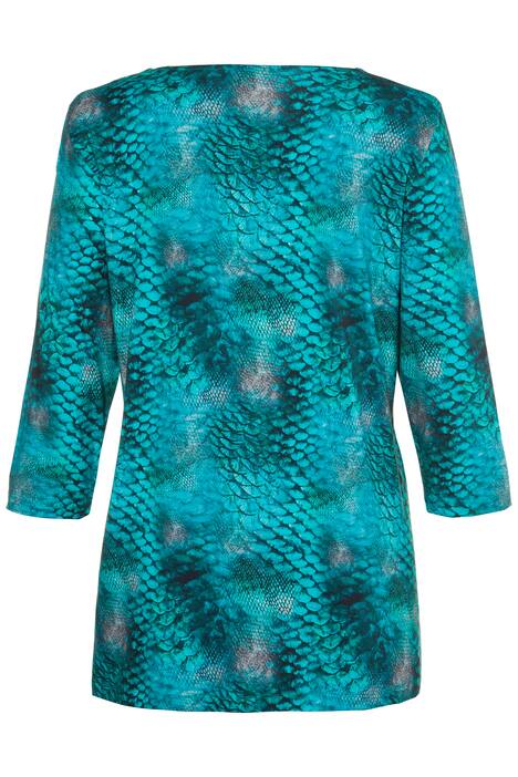Animal Print V- Neck Stretch Knit Top