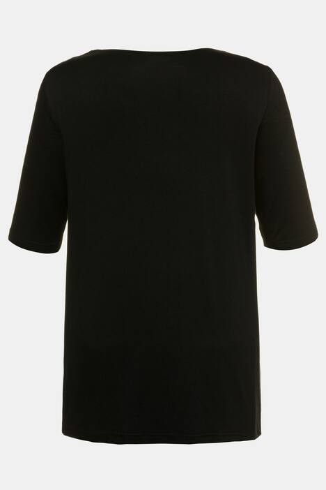 Shirt, Glitzerstein-Collier, A-Linie, Elasthan