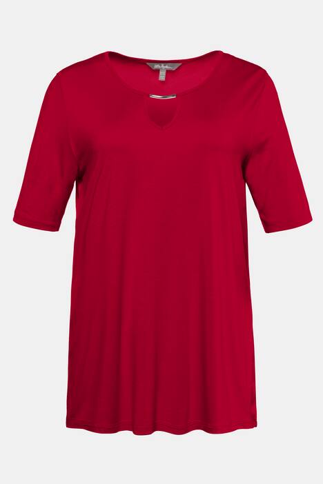 T-Shirt, Metallic-Ausschnittdekor, Cllassic, Stretch
