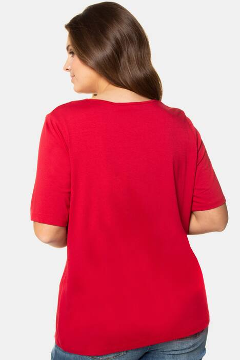 T-Shirt, Metallic-Ausschnittdekor, Cllassic, Stretch