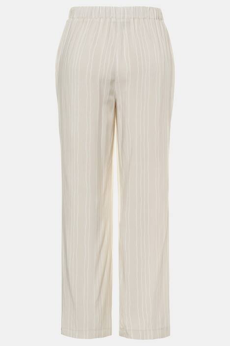 Elastic Waist Stripe Rose Fit Marlene Straight Leg Pants