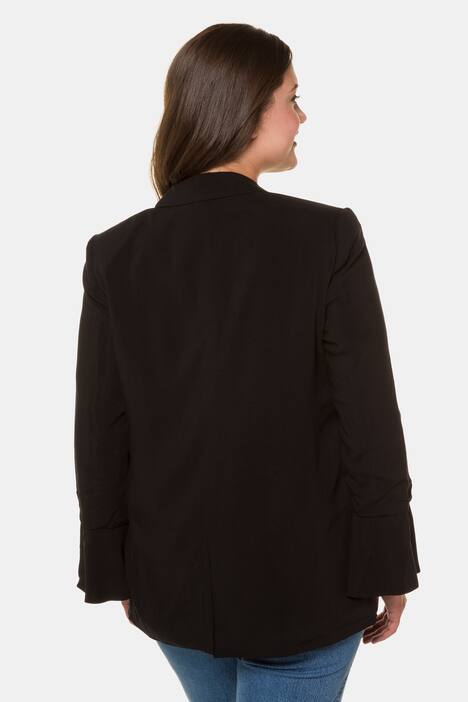 Flounce Sleeve Notch Lapel Lined Blazer