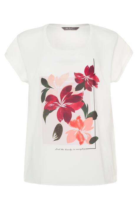 Floral Print Crepe Front Round Neck Oversized Fit Top