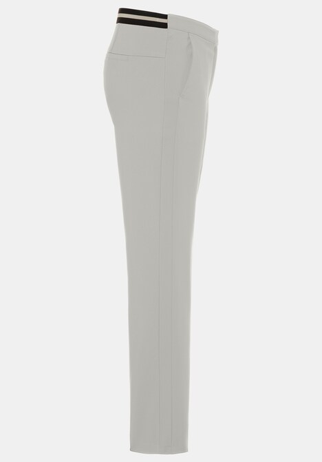 Chino, coupe Sophie, pli marqué, ceinture part. élastiquée, agrafe, zip, poches