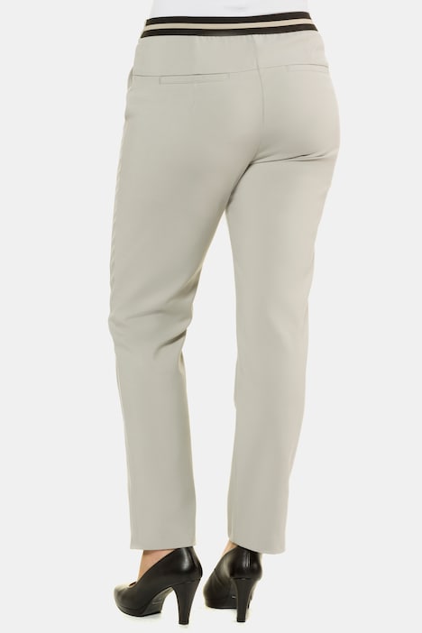 Chino, coupe Sophie, pli marqué, ceinture part. élastiquée, agrafe, zip, poches