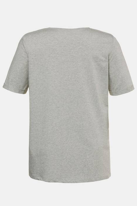 T-Shirt, Blütenmotiv, Classic, Paillettenstreifen