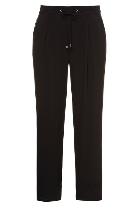 Drawstring Elastic Waist Piped Rena Fit Pocket Pants