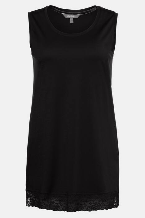 Top, slim fit, lang model, transparant kant aan zoom