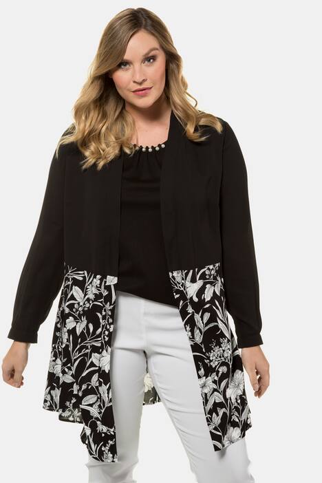 Colorblock Open Front Jacket