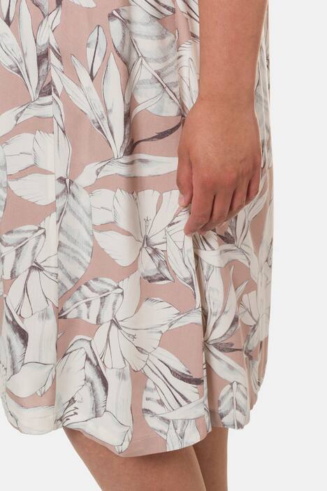 Floral Notch Neck Raglan Flounce Sleeve Dress