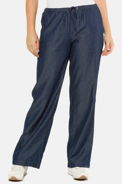 Marlenehose Mary, weites Bein, Tunnelzug, Tencel-Mix