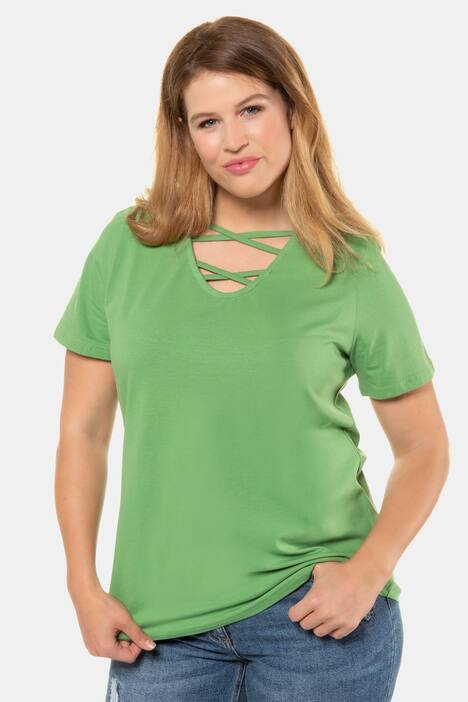 T-Shirt, Zierbänder, Classic, V-Ausschnitt
