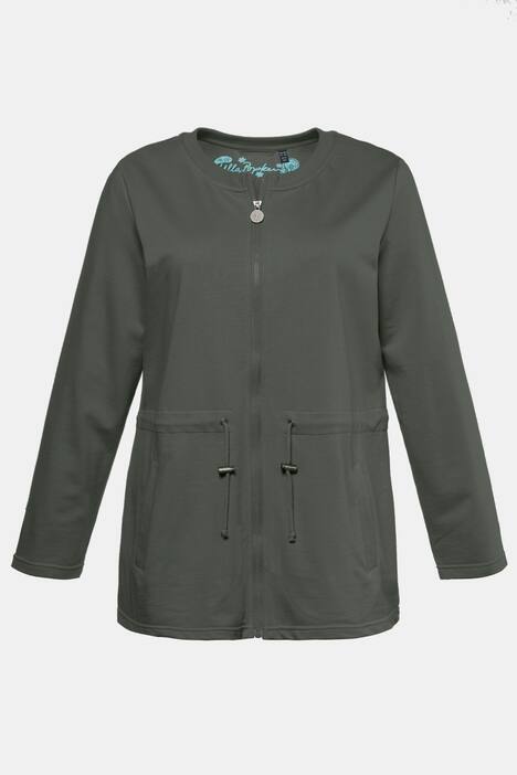 Drawstring Zip Long Sleeve Pocket Sweatshirt