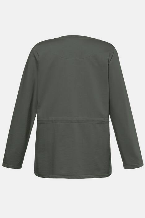 Drawstring Zip Long Sleeve Pocket Sweatshirt
