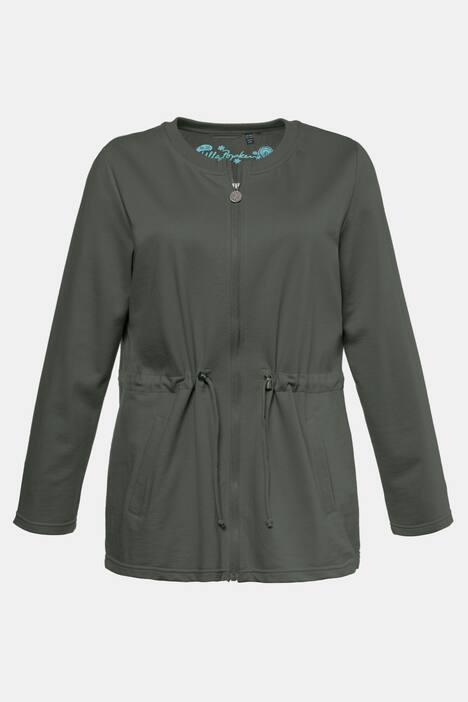 Drawstring Zip Long Sleeve Pocket Sweatshirt
