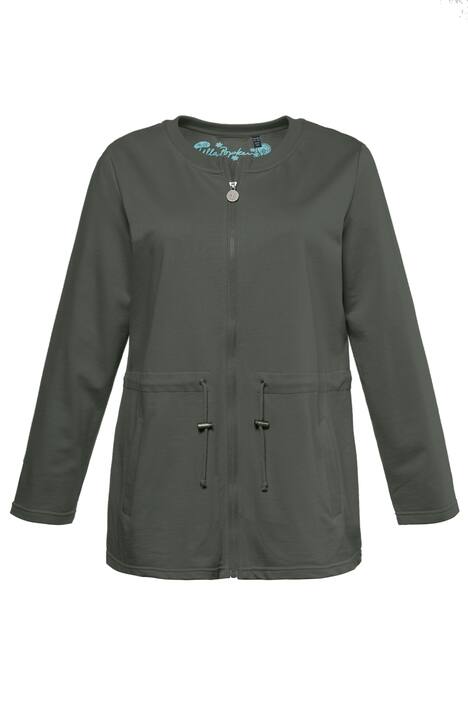 Drawstring Zip Long Sleeve Pocket Sweatshirt