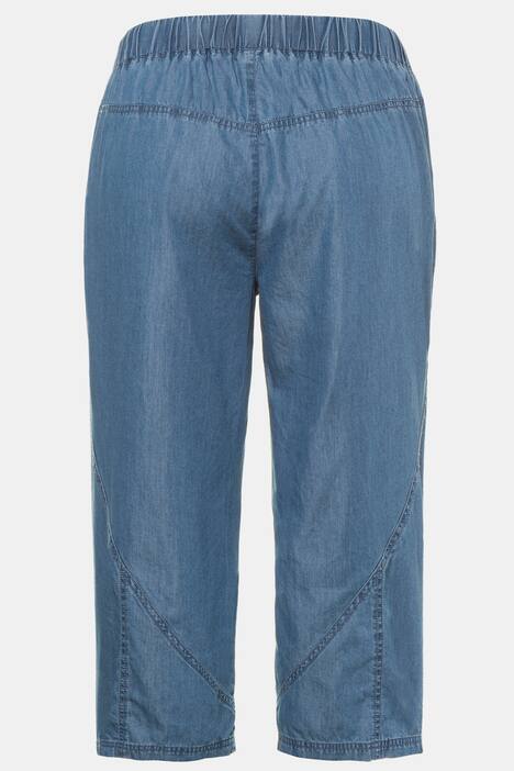 Hose Ruby, wadenlang, Teilungsnähte, Elastikbund, Denim