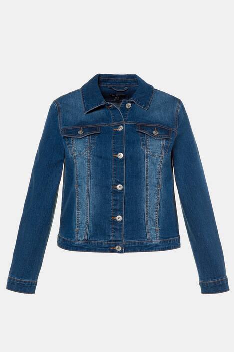 Jeansjacke, kurze Form, Wascheffekte