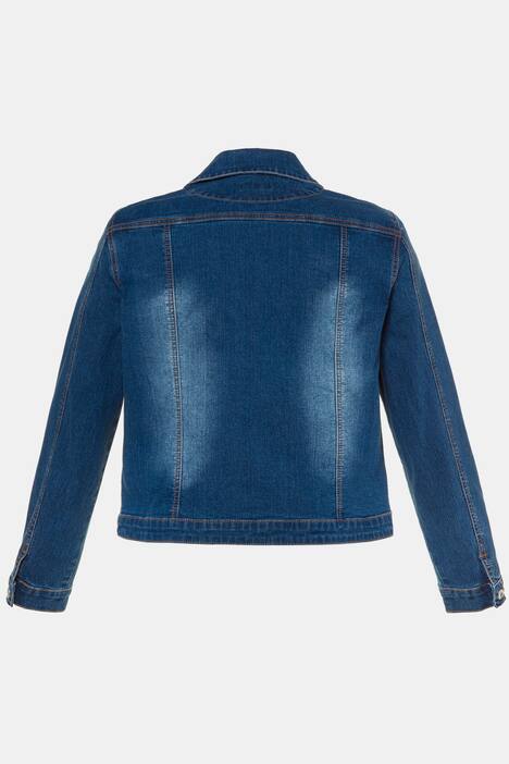 Jeansjacke, kurze Form, Wascheffekte