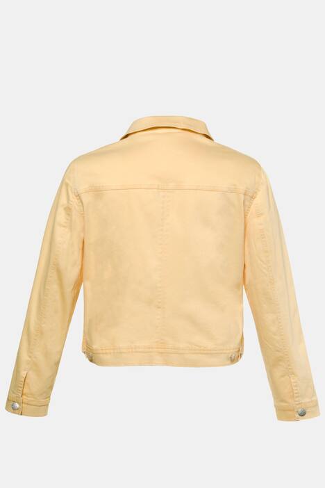 Jeansjacke, extraweich, kurze Form, Hemdkragen