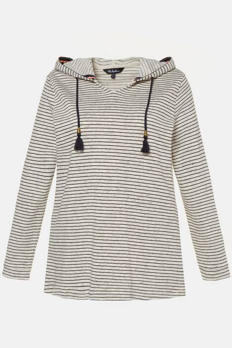 French Terry Hooded Metallic Accents Knit Sweatshirt