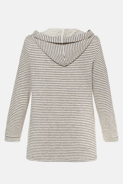 French Terry Hooded Metallic Accents Knit Sweatshirt