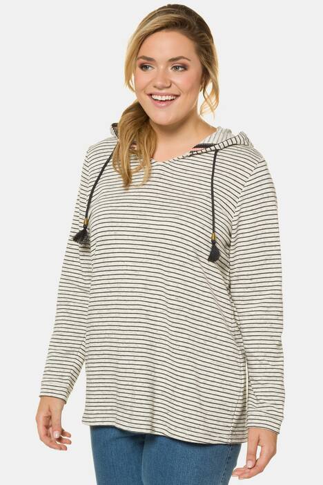 French Terry Hooded Metallic Accents Knit Sweatshirt