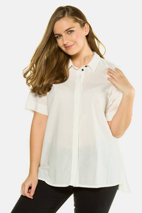 Hemdbluse, teilweise verdeckte Knopfleiste, Baumwolle