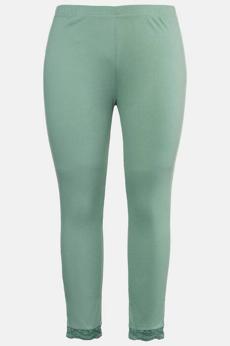7/8-Leggings, Spitzensaum, Biobaumwolle