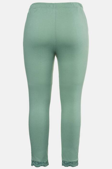 7/8-Leggings, Spitzensaum, Biobaumwolle