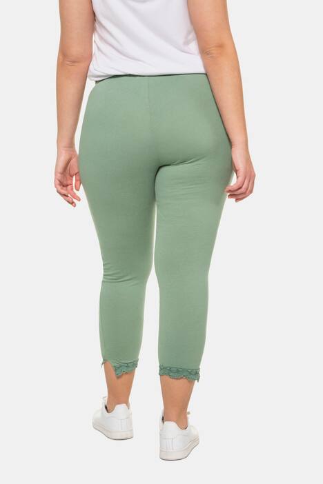 7/8-Leggings, Spitzensaum, Biobaumwolle