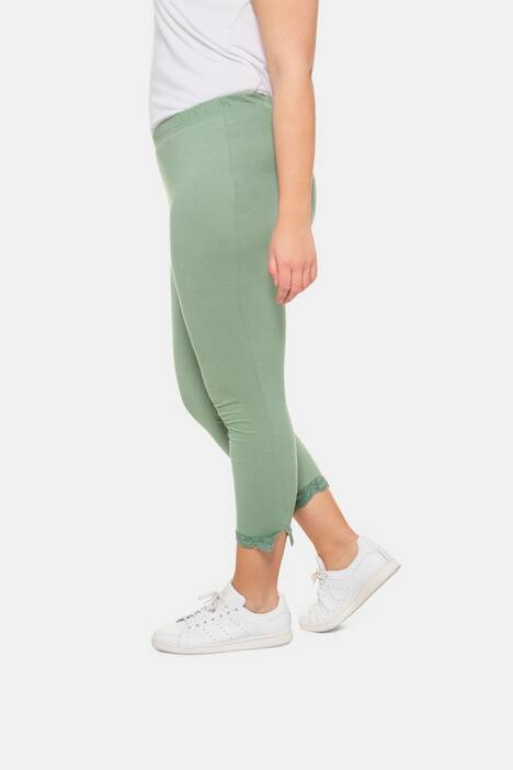 7/8-Leggings, Spitzensaum, Biobaumwolle