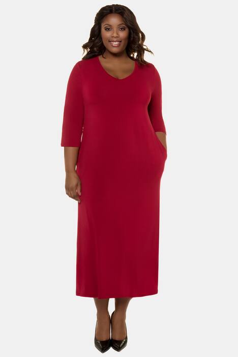 Kleid, gemusterter Jersey, 3/4-Ärmel