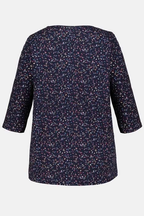 Shirt, Minimalmuster, länger geschnitten, 3/4-Ärmel