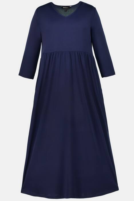 Kleid, gemusterter Jersey, Prinzess-Form, 3/4-Ärmel