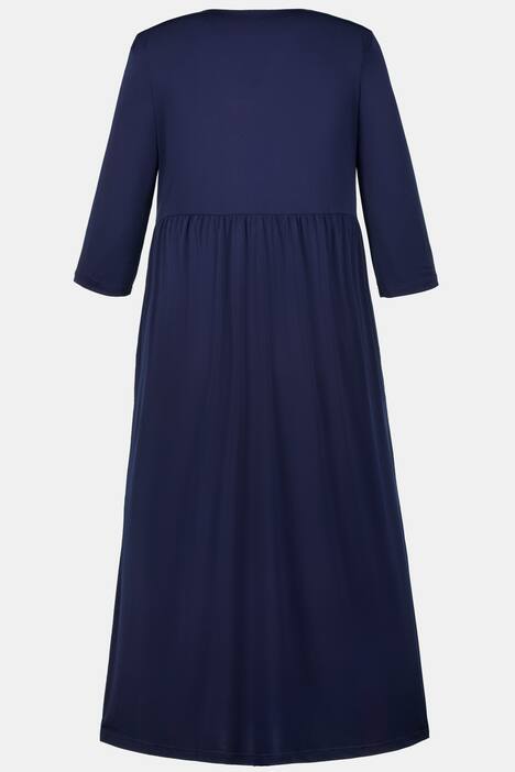 Kleid, gemusterter Jersey, Prinzess-Form, 3/4-Ärmel