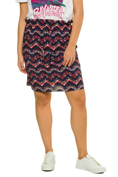 Zig Zag Drawstring Elastic Waist Skirt