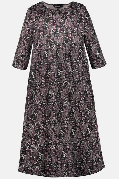 Kleid, floral gemusterter Jersey, Prinzess-Linie, 3/4-Ärmel